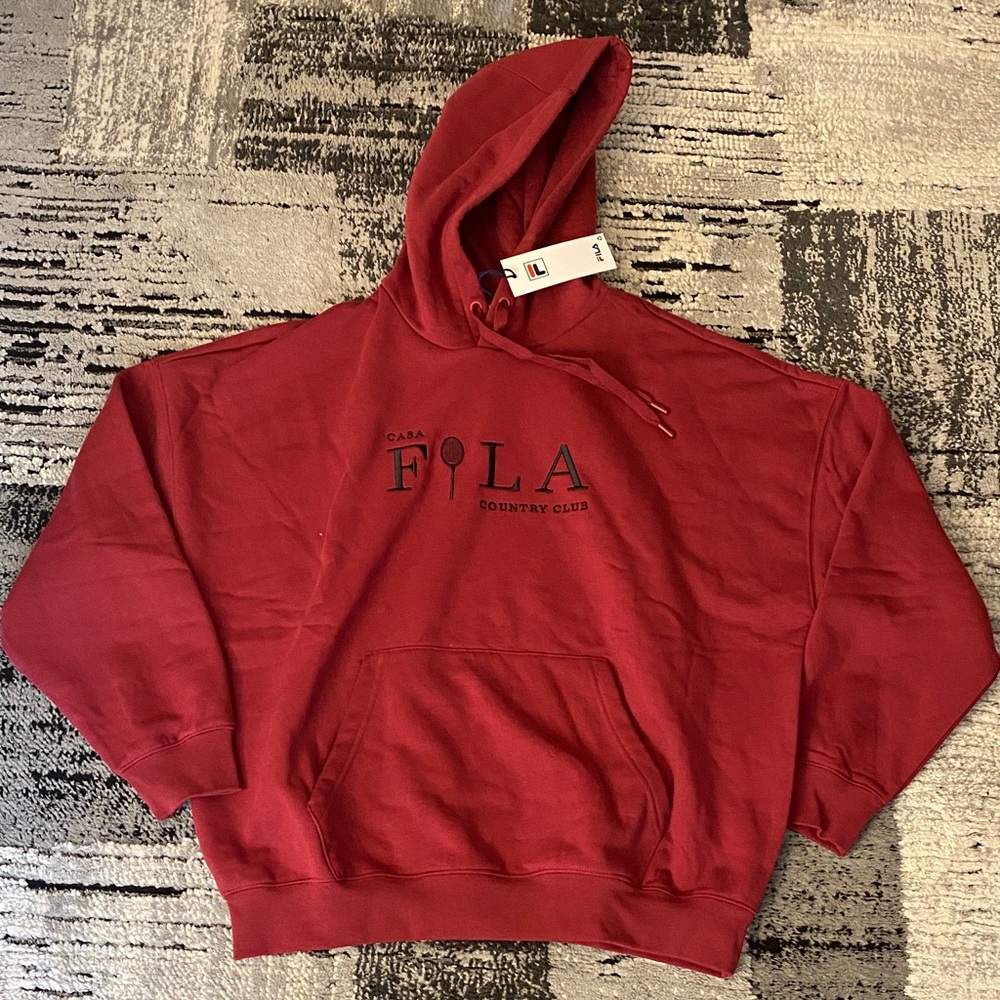 New Men’s Fila Tennis Casa Fila Country Club Heavyweight Hoodie Medium